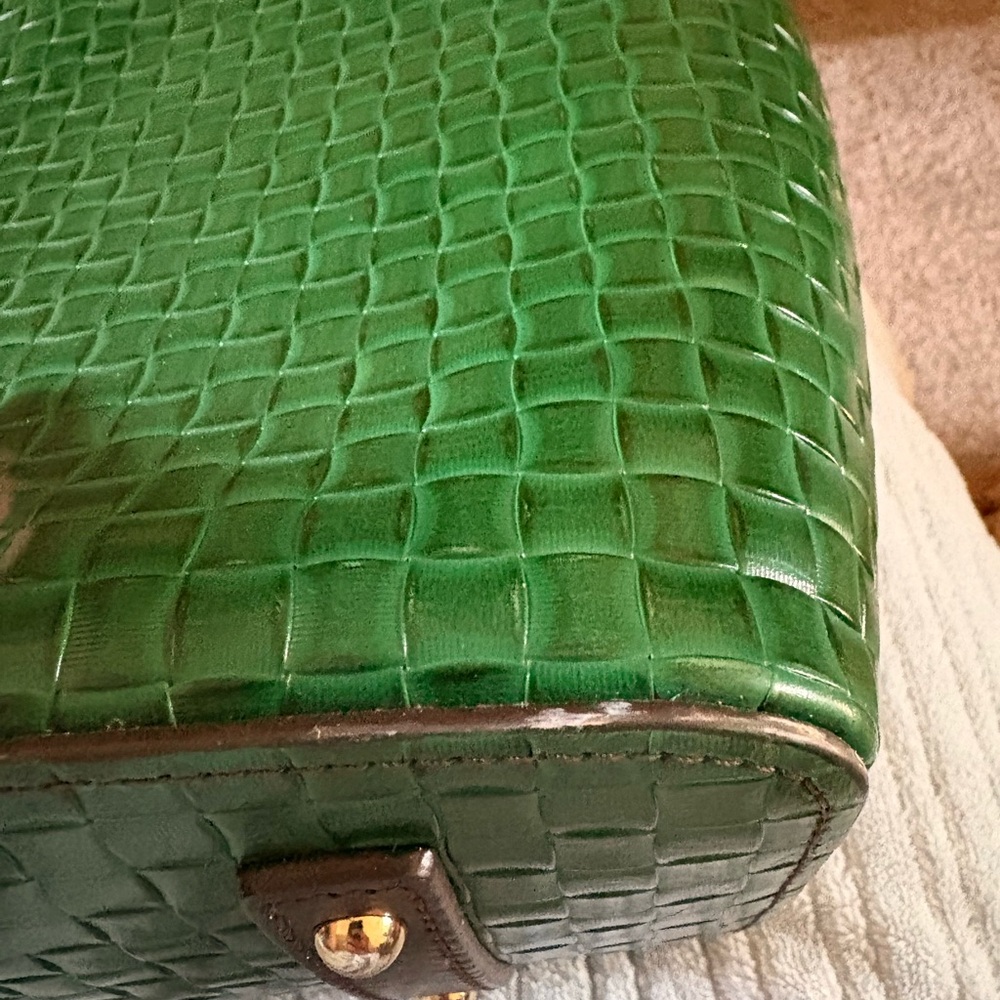Dooney & Bourke Textured Green Tote with Brown Handles - Picture 7 of 10